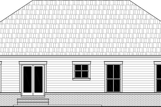 Exterior - Rear Elevation for Country House Plan #21-463 - 3 bed, 2 bath