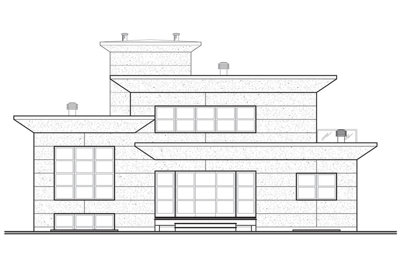Home Plan - Rear View - 3200 square foot Modern Home