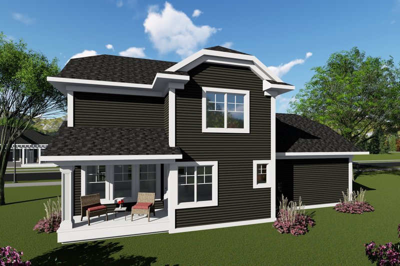 Dream House Plan - Exterior - Rear Elevation for Craftsman House Plan #70-1411 - 3 bed, 2.5 bath