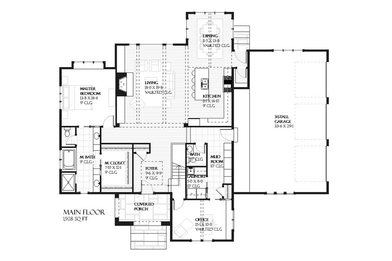 Dream House Plan - Floor Plan - Main Floor for European House Plan #901-93 - 4 bed, 3.5 bath