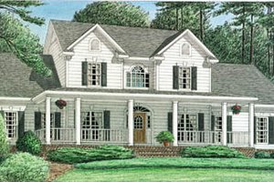 Southern Exterior - Front Elevation Plan #34-121