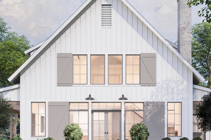 House Blueprint - Exterior - Front Elevation 3 for Barndominium House Plan #1114-72 - 4 bed, 2.5 bath