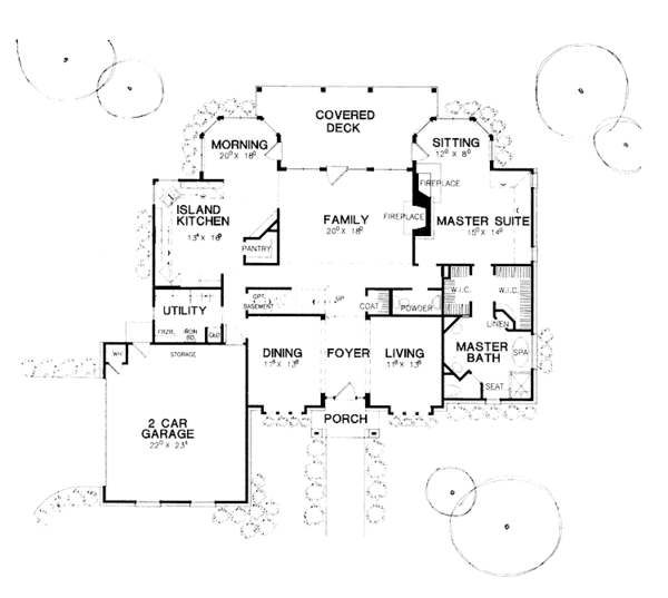 Architectural House Design - Mediterranean Floor Plan - Main Floor Plan #472-90