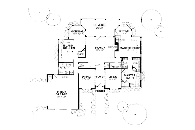 Home Plan - Floor Plan - Main Floor for Mediterranean House Plan #472-90 - 4 bed, 3.5 bath