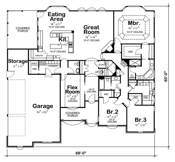 Dream House Plan - European Floor Plan - Main Floor Plan #20-2460