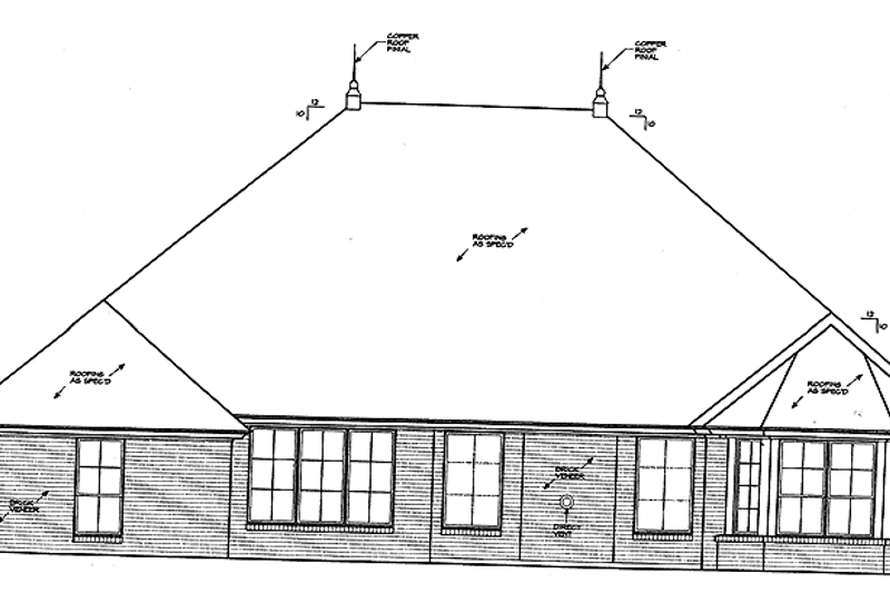 Home Plan - Exterior - Rear Elevation for Classical House Plan #310-1204 - 4 bed, 2.5 bath