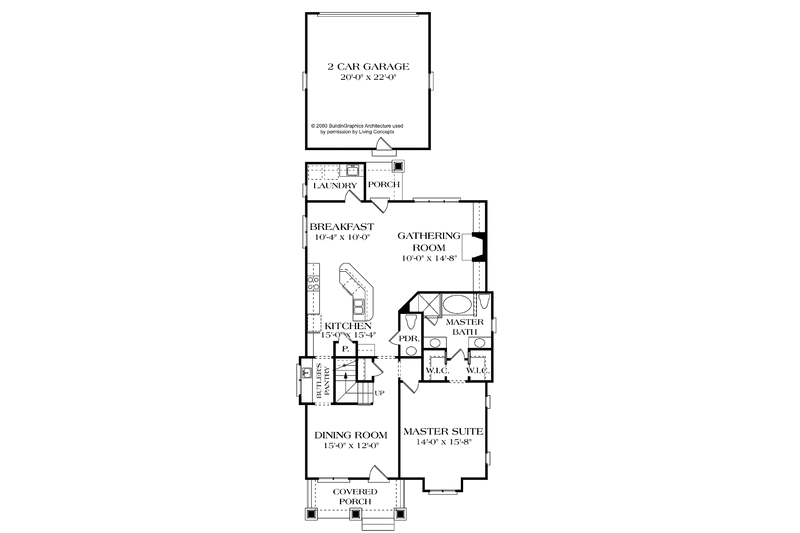 Architectural House Design - Floor Plan - Main Floor for Craftsman House Plan #453-340 - 3 bed, 2.5 bath