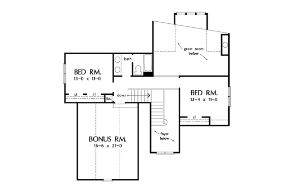 Floor Plan - Upper Floor for Traditional House Plan #929-512 - 4 bed, 3 bath