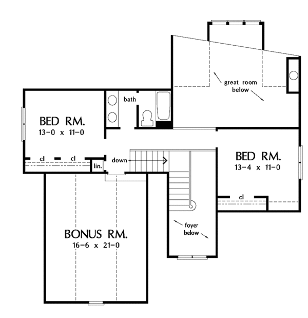 Architectural House Design - Traditional Floor Plan - Upper Floor Plan #929-512
