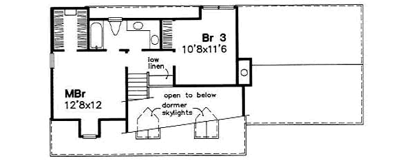 House Design - Colonial Floor Plan - Upper Floor Plan #50-141