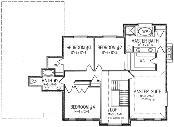 Architectural House Design - Country Floor Plan - Upper Floor Plan #994-22