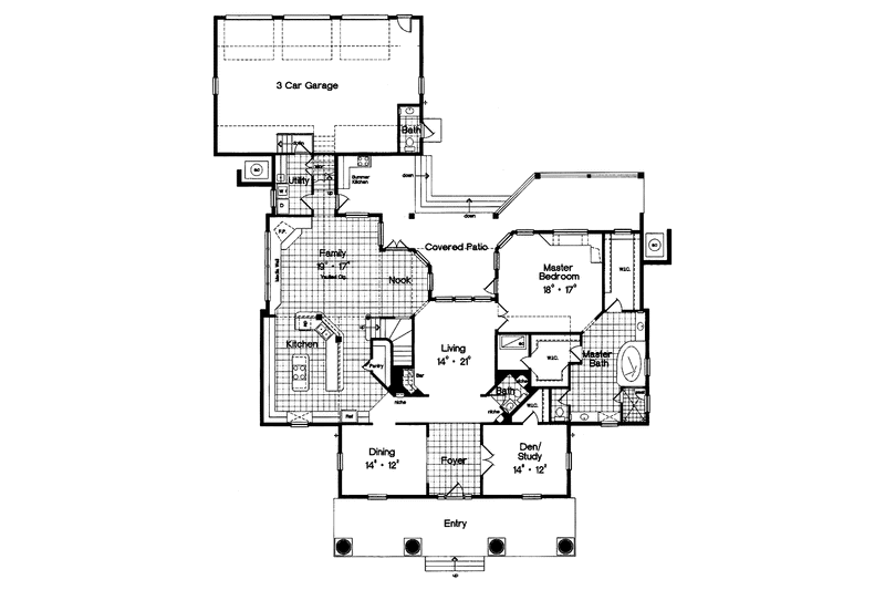 Home Plan - Floor Plan - Main Floor for Classical House Plan #417-794 - 5 bed, 3 bath