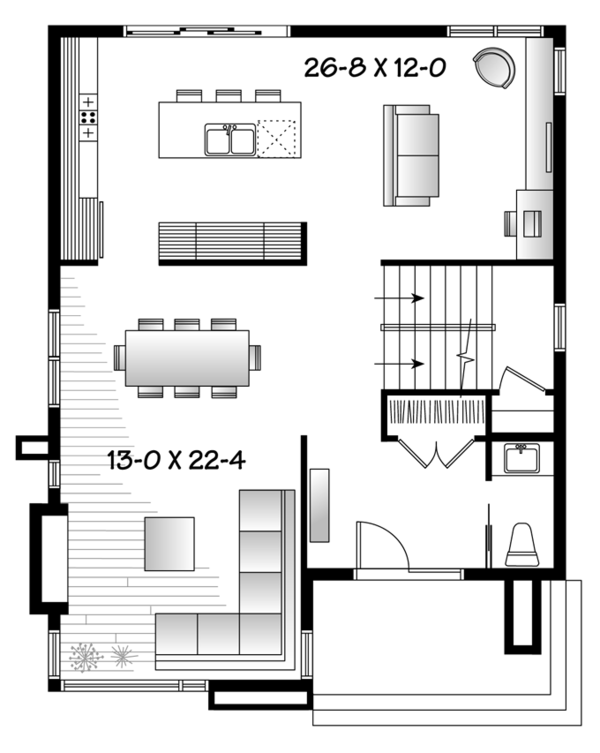 Contemporary Floor Plan - Main Floor Plan #23-2554
