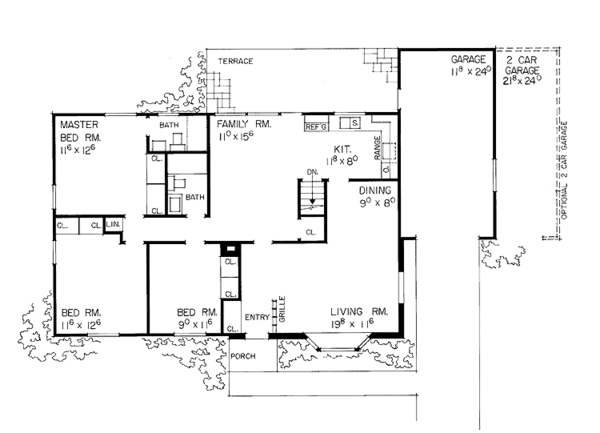 Home Plan - Ranch Floor Plan - Main Floor Plan #72-491