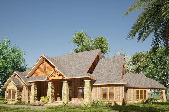 Exterior - Front Elevation 4 for Craftsman House Plan #923-162 - 3 bed, 2 bath