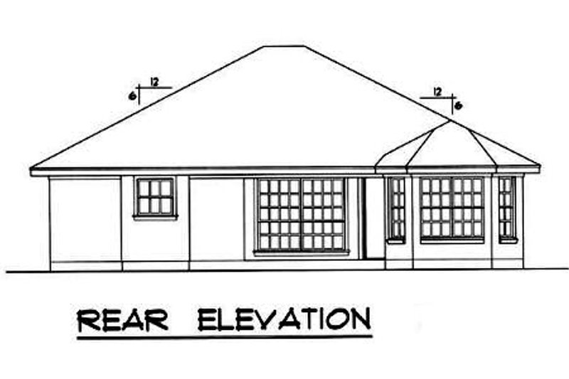 Architectural House Design - Exterior - Rear Elevation for Traditional House Plan #40-282 - 3 bed, 2 bath