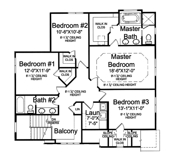 Dream House Plan - Country Floor Plan - Upper Floor Plan #46-818