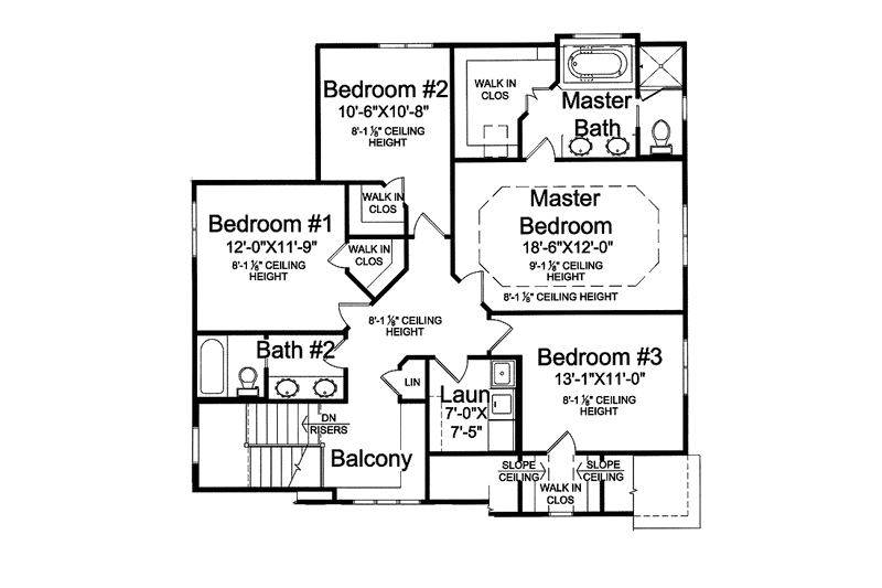Home Plan - Floor Plan - Upper Floor for Country House Plan #46-818 - 4 bed, 2.5 bath