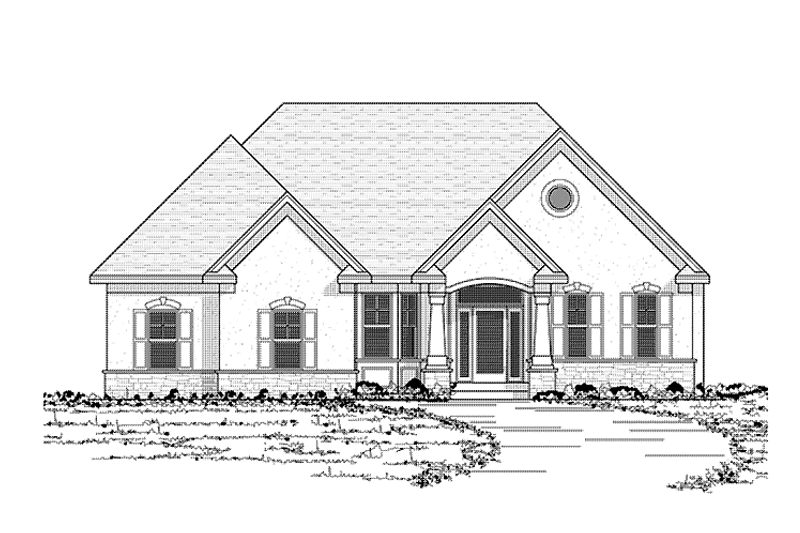Dream House Plan - Ranch Exterior - Front Elevation Plan #51-1063