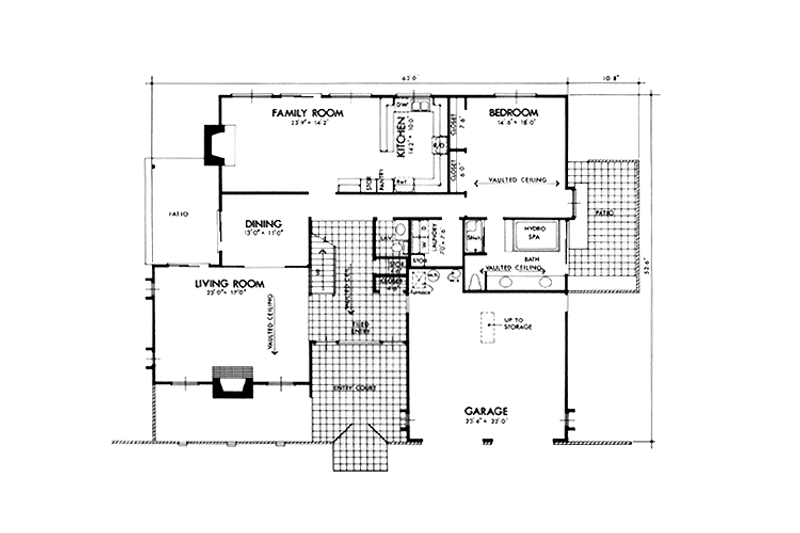 Architectural House Design - Floor Plan - Main Floor for Mediterranean House Plan #320-1286 - 4 bed, 2.5 bath