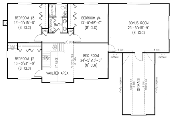 Home Plan - Country Floor Plan - Upper Floor Plan #11-266