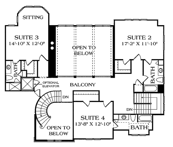 Dream House Plan - Craftsman Floor Plan - Upper Floor Plan #453-463