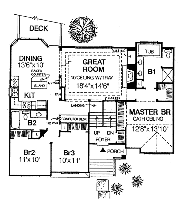 House Design - Traditional Floor Plan - Main Floor Plan #334-133