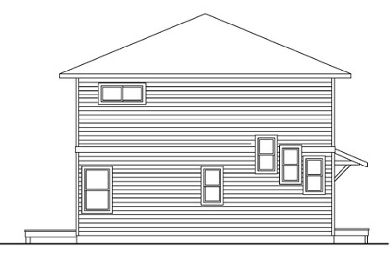 Home Plan - Exterior - Rear Elevation for Contemporary House Plan #124-757 - 2 bed, 2.5 bath