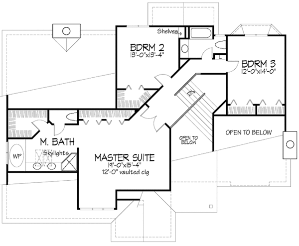 Architectural House Design - Contemporary Floor Plan - Upper Floor Plan #320-1106