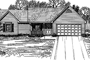 Ranch Exterior - Front Elevation Plan #30-218