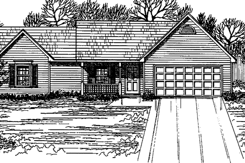 Architectural House Design - Ranch Exterior - Front Elevation Plan #30-218