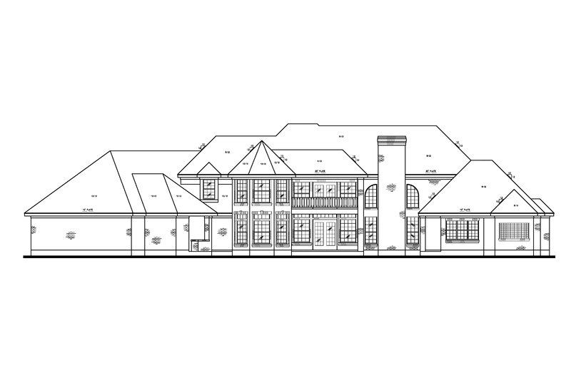 Home Plan - Exterior - Rear Elevation for European House Plan #968-43 - 4 bed, 5.5 bath