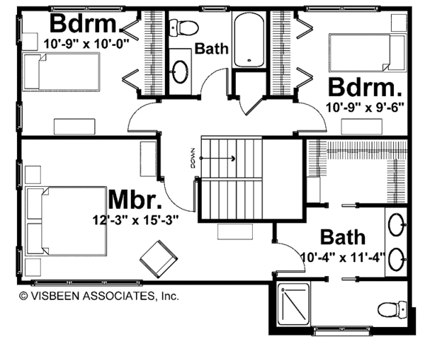 House Blueprint - Country Floor Plan - Upper Floor Plan #928-119