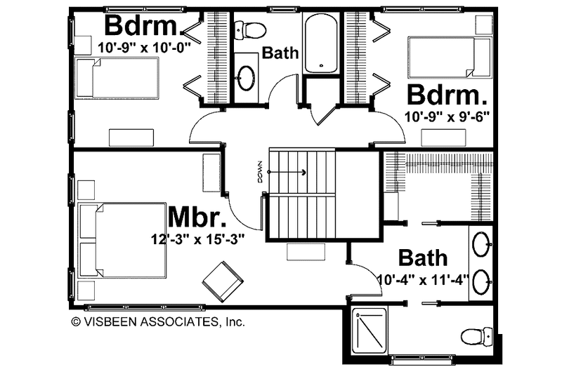 Home Plan - Floor Plan - Upper Floor for Country House Plan #928-119 - 3 bed, 2.5 bath