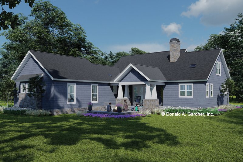 House Design - Exterior - Rear Elevation 1 for Craftsman House Plan #929-1185 - 3 bed, 2.5 bath