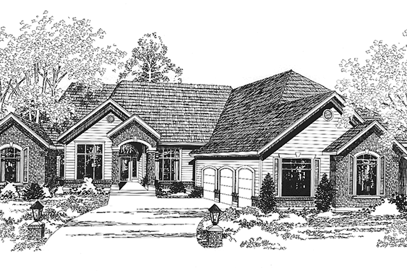 Architectural House Design - Traditional Exterior - Front Elevation Plan #966-5