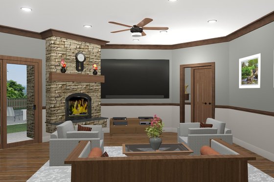 Interior - Family Room for Cottage House Plan #56-716 - 3 bed, 3 bath