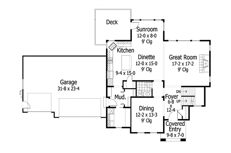 Dream House Plan - Floor Plan - Main Floor for Craftsman House Plan #51-1100 - 4 bed, 2.5 bath