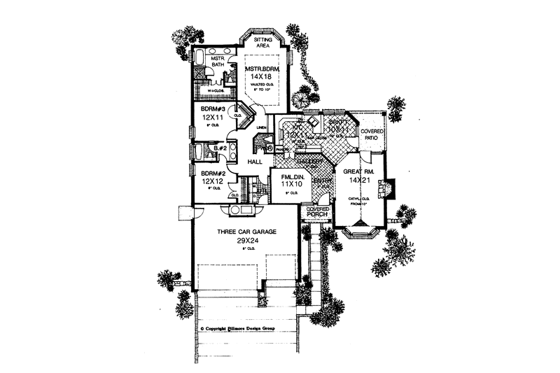Dream House Plan - Floor Plan - Main Floor for Country House Plan #310-1097 - 3 bed, 2.5 bath