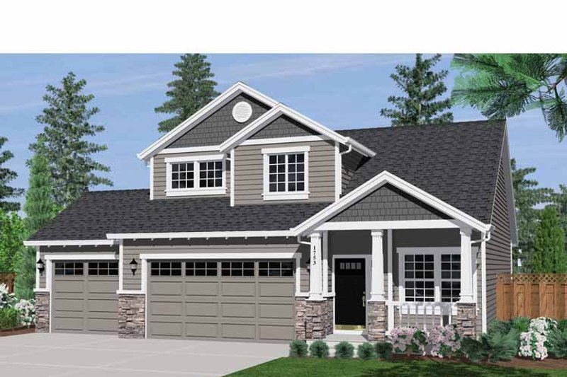 Architectural House Design - Exterior - Front Elevation 3 for Craftsman House Plan #943-16 - 3 bed, 2.5 bath