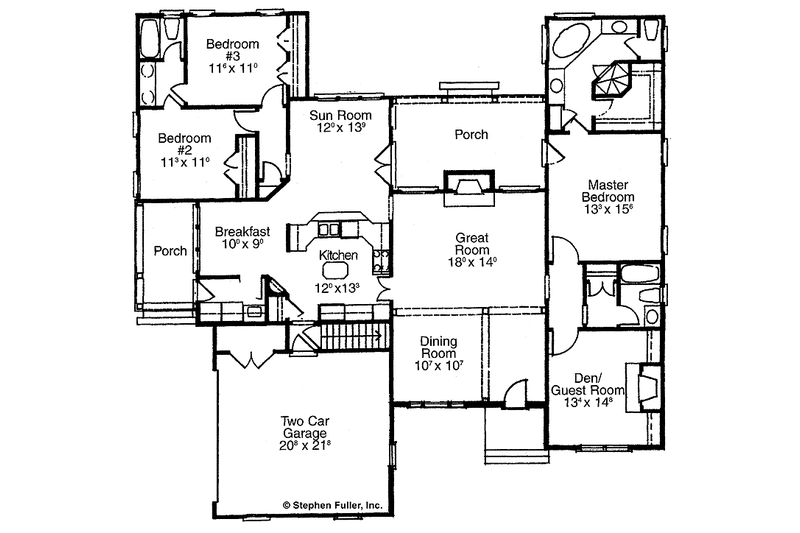 Home Plan - Floor Plan - Main Floor for Country House Plan #429-220 - 4 bed, 3 bath