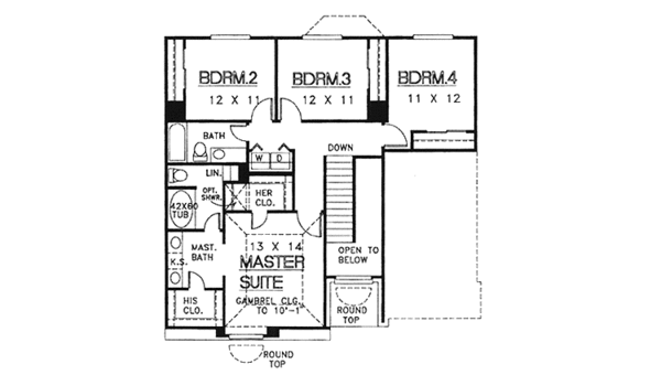 Home Plan - Traditional Floor Plan - Upper Floor Plan #974-18