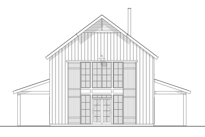 House Blueprint - Exterior - Rear Elevation 4 for Barndominium House Plan #1114-63 - 4 bed, 3.5 bath
