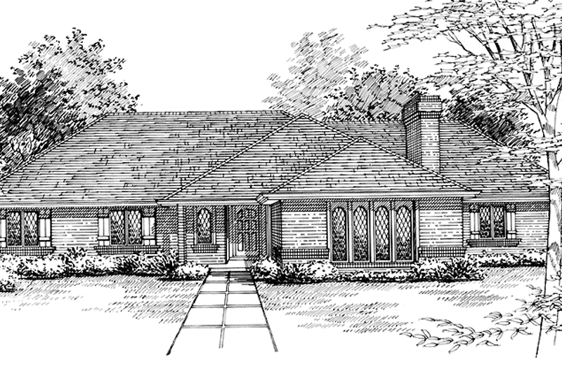 Home Plan - Country Exterior - Front Elevation Plan #45-497