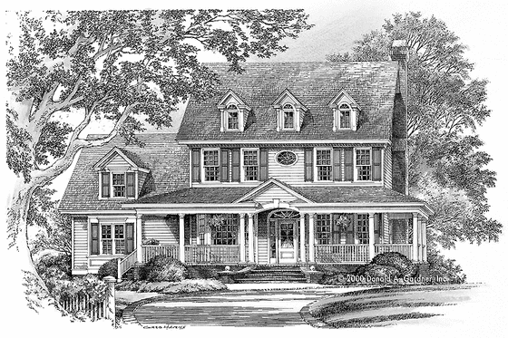 Exterior - Front Elevation 3 for Country House Plan #929-749 - 3 bed, 2.5 bath