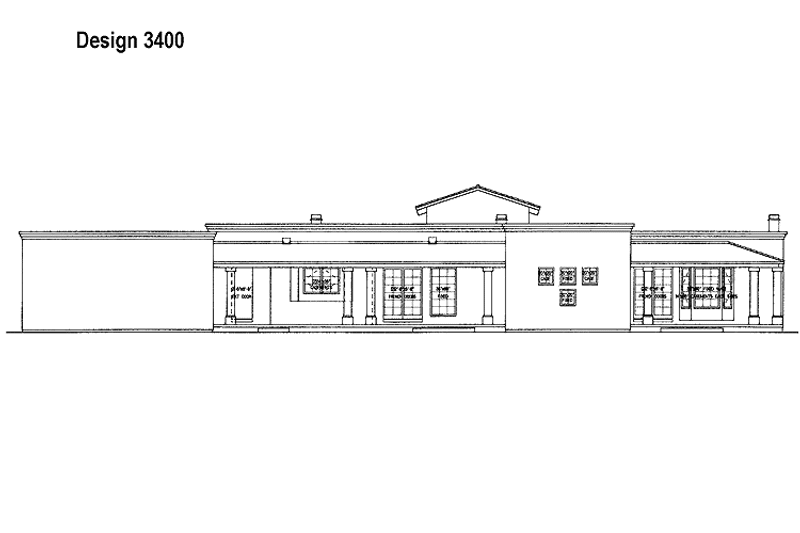 Home Plan - Exterior - Rear Elevation for Mediterranean House Plan #72-900 - 3 bed, 2.5 bath
