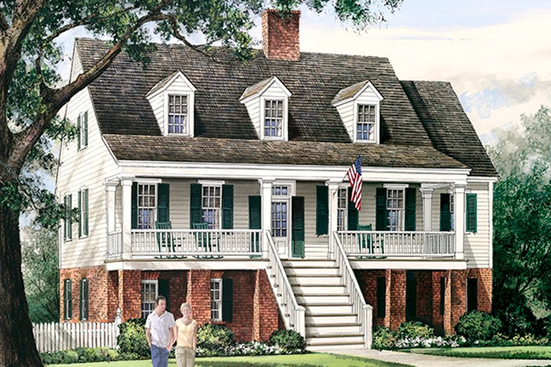 Dream House Plan - Colonial Exterior - Front Elevation Plan #137-373
