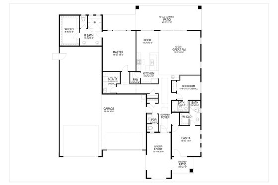 Floor Plan - Main Floor for Contemporary House Plan #53-737 - 3 bed, 3.5 bath