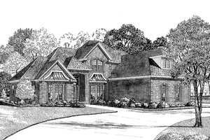 Exterior - Front Elevation 3 for Traditional House Plan #17-2811 - 4 bed, 3 bath