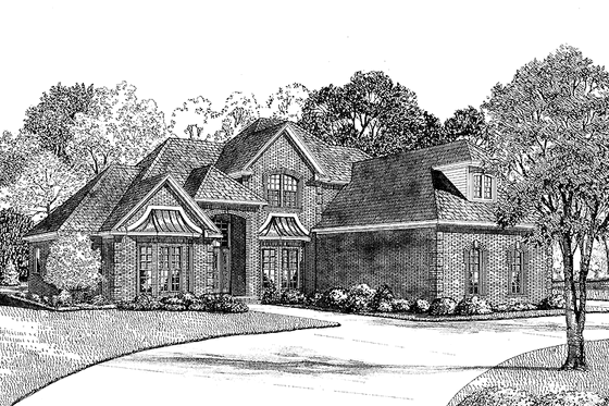 Exterior - Front Elevation 3 for Traditional House Plan #17-2811 - 4 bed, 3 bath